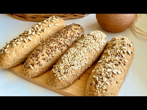 Видео: Рецепт багета без муки! Самый быстрый рецепт! Идеально для мини-бутербродов