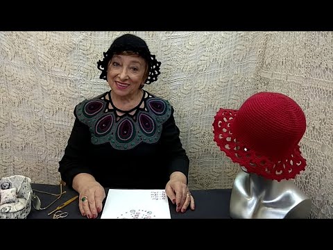 Видео: Шляпка с ажурными полями.  Мастер-класс по вязанию крючком от О. С. Литвиной.