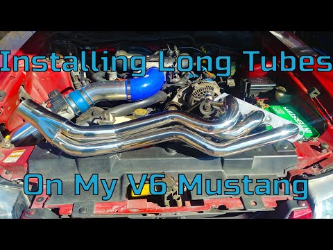 Видео: Установка длинных коллекторов на мой Mustang v6 3.8