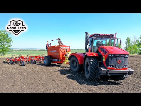 Видео: Трактор Кировец К-739М и новый посевной комплекс Agrator КЗС-8500 от Агромастер