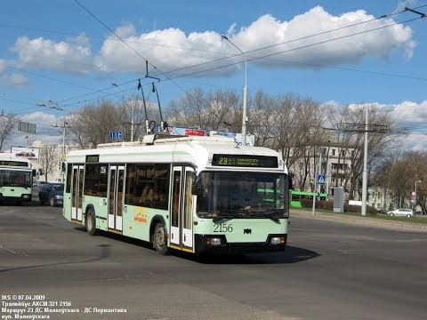Видео: Троллейбус Минска БКМ-32102,борт.№ 2156,марш.51 (08.12.2019)