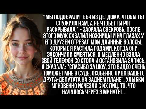 Видео: Муж схватил ножницы и кромсал мне волосы, а свекровь хохотала, что я сирота. Но их улыбки исчезли …