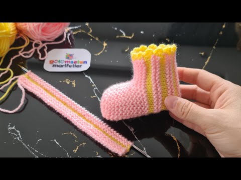 Видео: Вы можете связать этот носок десять пар за день ✅ Как связать младенец пинетки ✅