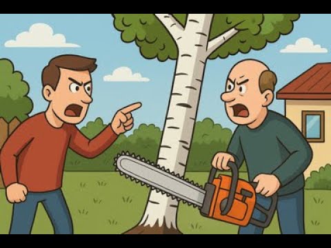 Видео: Лишаем людей кислорода. Спил березы рядом с жилым домом. Заявки УК по веткам. Ругань соседей.