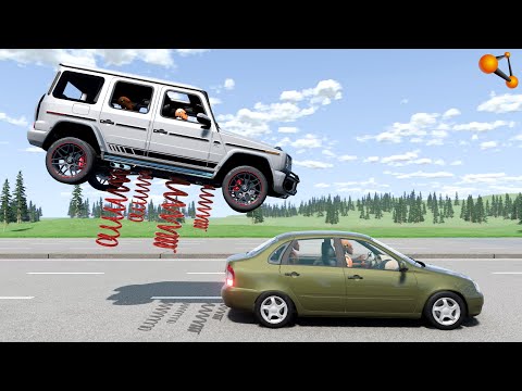 Видео: ПРЫЖОК ВЕРЫ! ПРЫГАЮЩАЯ МАШИНА НА ПРУЖИНАХ | BeamNG.drive