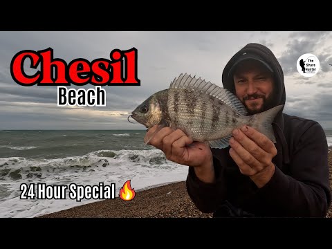 Видео: Рыбалка на пляже в Великобритании. Пляж Чесил. Рыбалка в шторм, морская рыбалка в 4 км.