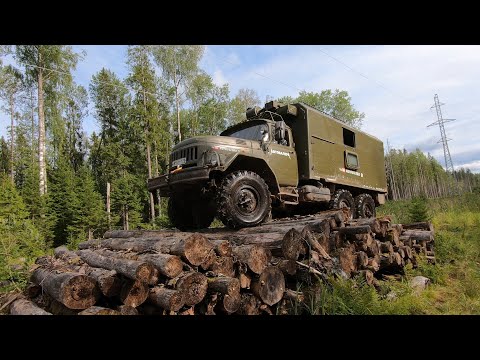 Видео: По следам утонувшего экскаватора. ЗИЛ-131, Турбо-трактор,  и Нива.