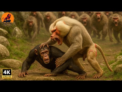 Видео: Дикая Африка – смертельная битва между бабуинами и шимпанзе #документальныйфильмоприроде