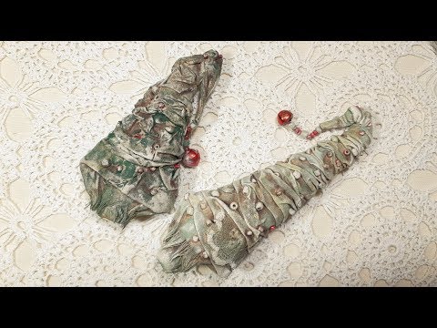 Видео: Елкоброшки в технике грунтованный текстиль. Мастер класс по текстильной игрушке.