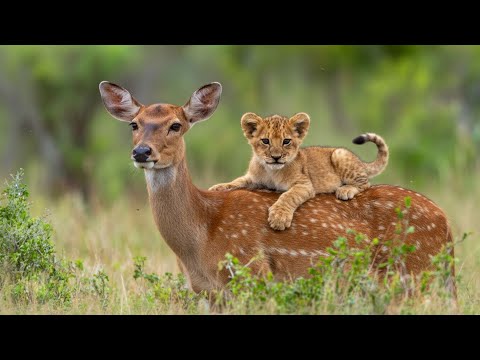 Видео: Оленёнок усыновил львенка после смерти матери. То, что произошло спустя несколько месяцев, вас шо...