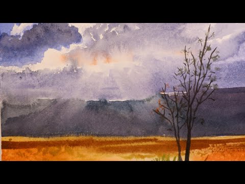Видео: Акварель Небо