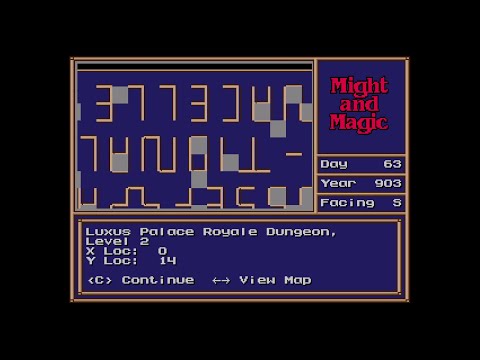 Видео: Подземелье дворца Люксус. Часть 2. Секрет КРОНа. Might and Magic II: Gates to Another World #46