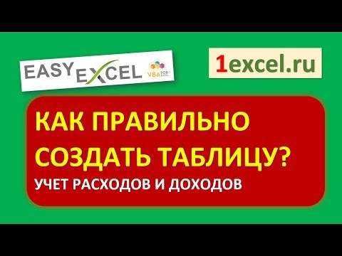 Видео: Правильно создаем таблицы в Excel. Учет расходов и доходов