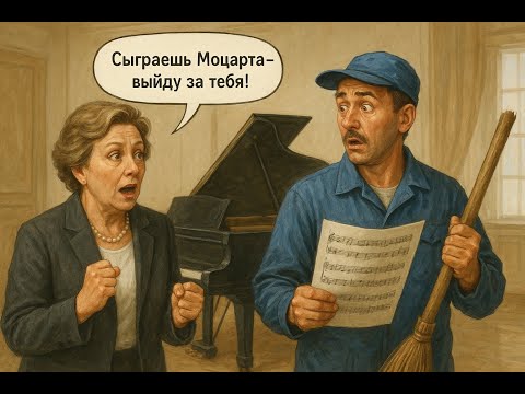 Видео: "Сыграешь Моцарта — выйду за тебя!" - пошутила директор. То, что сделал УБОРЩИК, ошеломило ее.