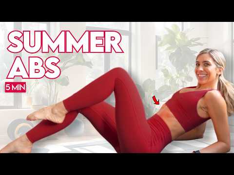 Видео: 5-минутная тренировка пресса дома | Медленный и контролируемый пилатес: сжигаем жир к лету