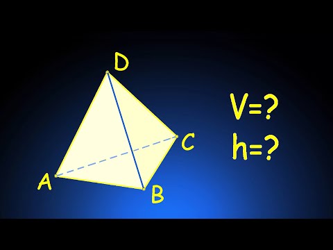 Видео: Даны вершины пирамиды A, B, C, D. Найдите объём пирамиды и высоту, опущенную на грань ACD