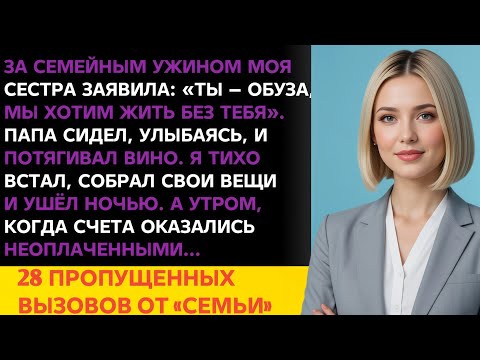 Видео: За семейным ужином моя сестра сказала: «Ты — обуза, мы хотим жить без тебя». На следующий день...