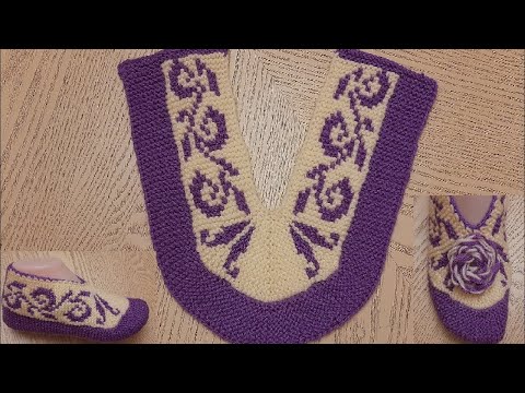 Видео: Классные тапочки-следки на двух спицах без швов