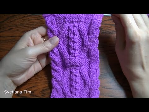 Видео: Узор АРАН. Вязание спицами. Японские Схемы. Мастер Класс с пошаговым описанием каждого ряда № 307