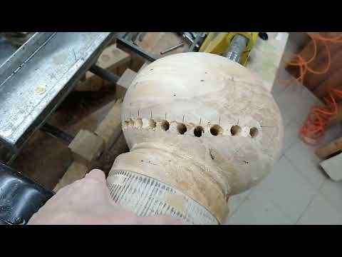 Видео: Супер-Ваза из шпальта берёзы с короедом! Показываю красивый способ заделки трещин. birch trellis