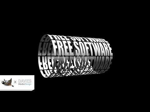 Видео: Обтекание текста вокруг цилиндра в GIMP | 3D-типографика