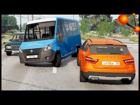 Видео: МАРШРУТКА Устроила ШАШКИ! ПАССАЖИРЫ В ШОКЕ! - BeamNg Drive