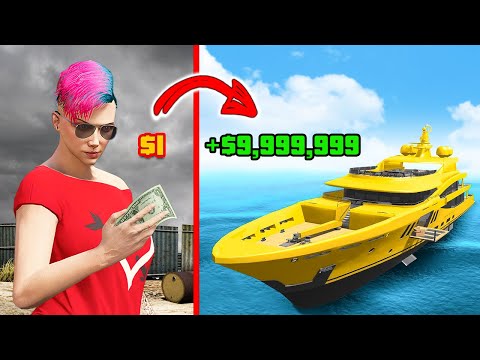 Видео: Обмен с 1$ до РОСКОШНОЙ ЗОЛОТОЙ ЯХТЫ в ГТА 5 ОНЛАЙН! (GTA 5 ONLINE)