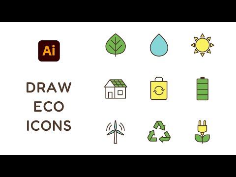 Видео: Малюємо набір екологічних іконок | Flat Design Icons: Nature & Sustainability Set