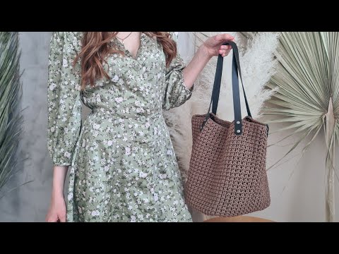 Видео: Вязание крючком. Сумка-шоппер из полиэфирного шнура крючком