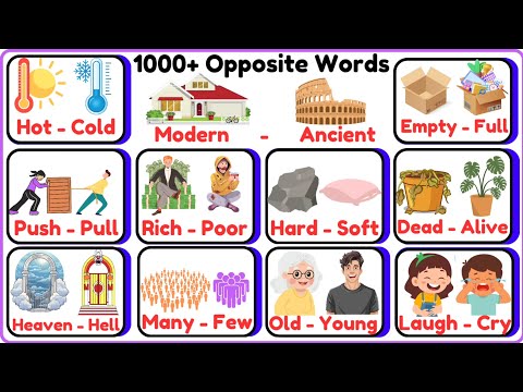 Видео: 1000 противоположных слов | Антонимы в английском языке | Противоположности | Противоположное сло...