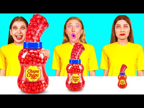 Видео: Большая, Средняя или Маленькая Тарелка Челлендж | Вкусные Кухонные Лайфхаки от Crazy DO