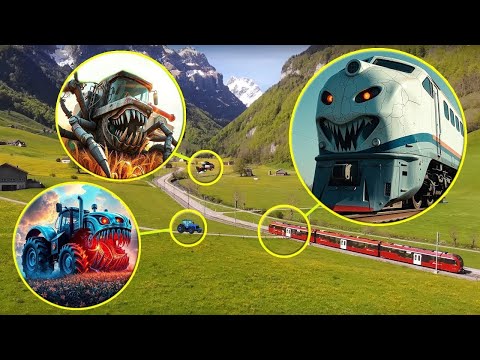 Видео: НАШ ДРОН НАШЁЛ КОРАБЛИ, ПОЕЗДА, КОМБАЙНЫ И АВТОБУСЫ ПОЖИРАТЕЛИ! Train Eater. Страшилки с машинами.