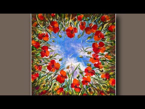 Видео: Красные маки - полный урок рисования. Thank you Carolyn for your support!