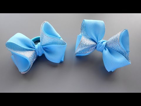 Видео: Простые бантики резинки из репсовых лент 2,5 см МК Канзаши 🎀