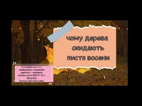 Видео: Чому дерева скидають листя восени. Природне довкілля + малювання. Молодша група