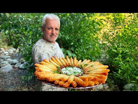 Видео: Легкие и вкусные манты в конусах | Рецепт хрустящего конуса Филло с говяжьим фаршем и йогуртом