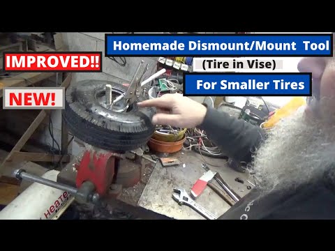 Видео: Самодельный инструмент для демонтажа/монтажа шин с помощью тисков. Маленькие шины. НОВИНКА! УЛУЧШ...