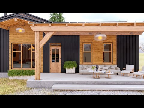 Видео: Удивительный деревенский крошечный домик в лесу.