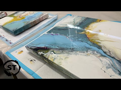 Видео: Эксперименты с текучим искусством! Две картины, репетиция для БОЛЬШОЙ!