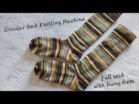 Видео: Носок CSM Full Sock с подгибом. Кругловязальная машина для носков.