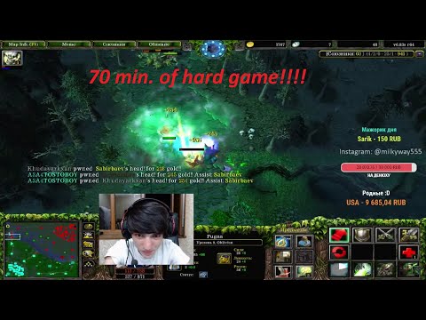 Видео: A3A4TOSTOBOY заставляют потеть 70 мин. Hard game on Pugna.