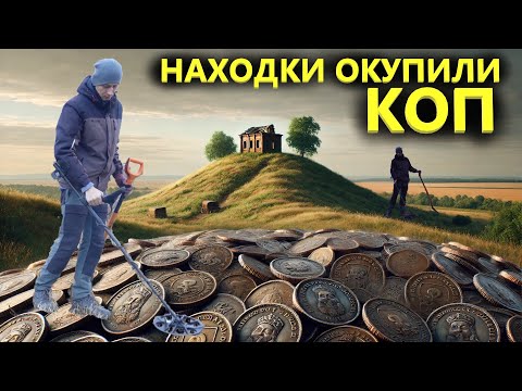 Видео: РАЙ КЛАДОИСКАТЕЛЯ! ПОЛЕ УСЕЯНО МОНЕТАМИ. Холм оказался древним сооружением. Коп поиск монет 2024