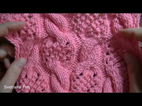 Видео: Ажур с КОСАМИ в одном узоре Для весны и лета идеальный узор. Вязание спицами / Ажурные Узоры № 247