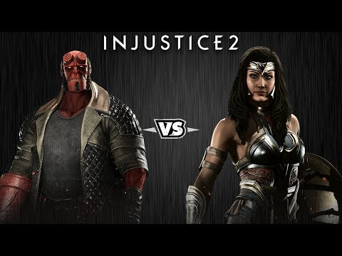 Видео: Injustice 2 - Хэллбой против Чудо-Женщины - Intros & Clashes (rus)