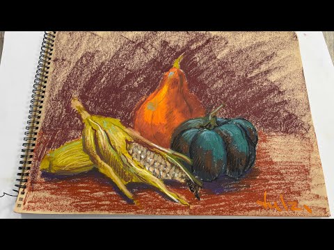 Видео: Масляная пастель-база. Подробный урок