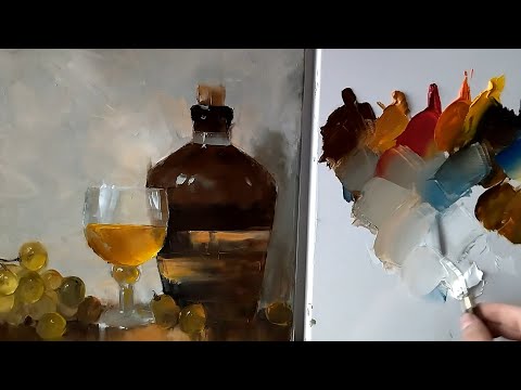 Видео: Как нарисовать натюрморт используя только мастихин