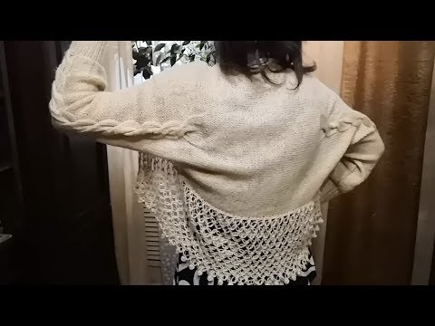 Видео: Шаль-рукава, накидка, идея для вязания.