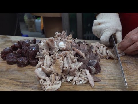 Видео: Переливающее мясо/ Соундае рисовый суп/Корейская уличная еда