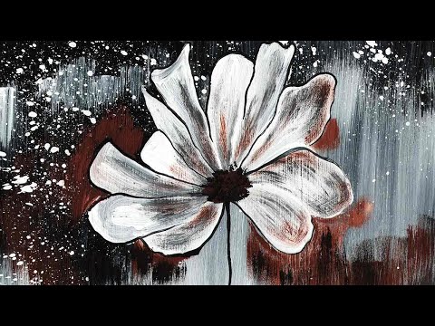 Видео: Как нарисовать интерьерную картину. Как нарисовать красивый цветок. Рисуем цветок легко.