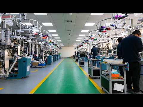 Видео: Исследование того, как Made in China производит огромное количество чулочно-вязальных машин